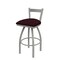 Holland Bar Stool Co 30" Low Back Swivel Bar Stool, Nickel Finish, Canter Bordeaux Seat 82130AN005 - alternate 1